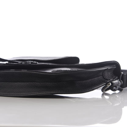 Christian Dior Calfskin Nylon Monogram Leopard Print Saddle Pouch Black 9 of 9