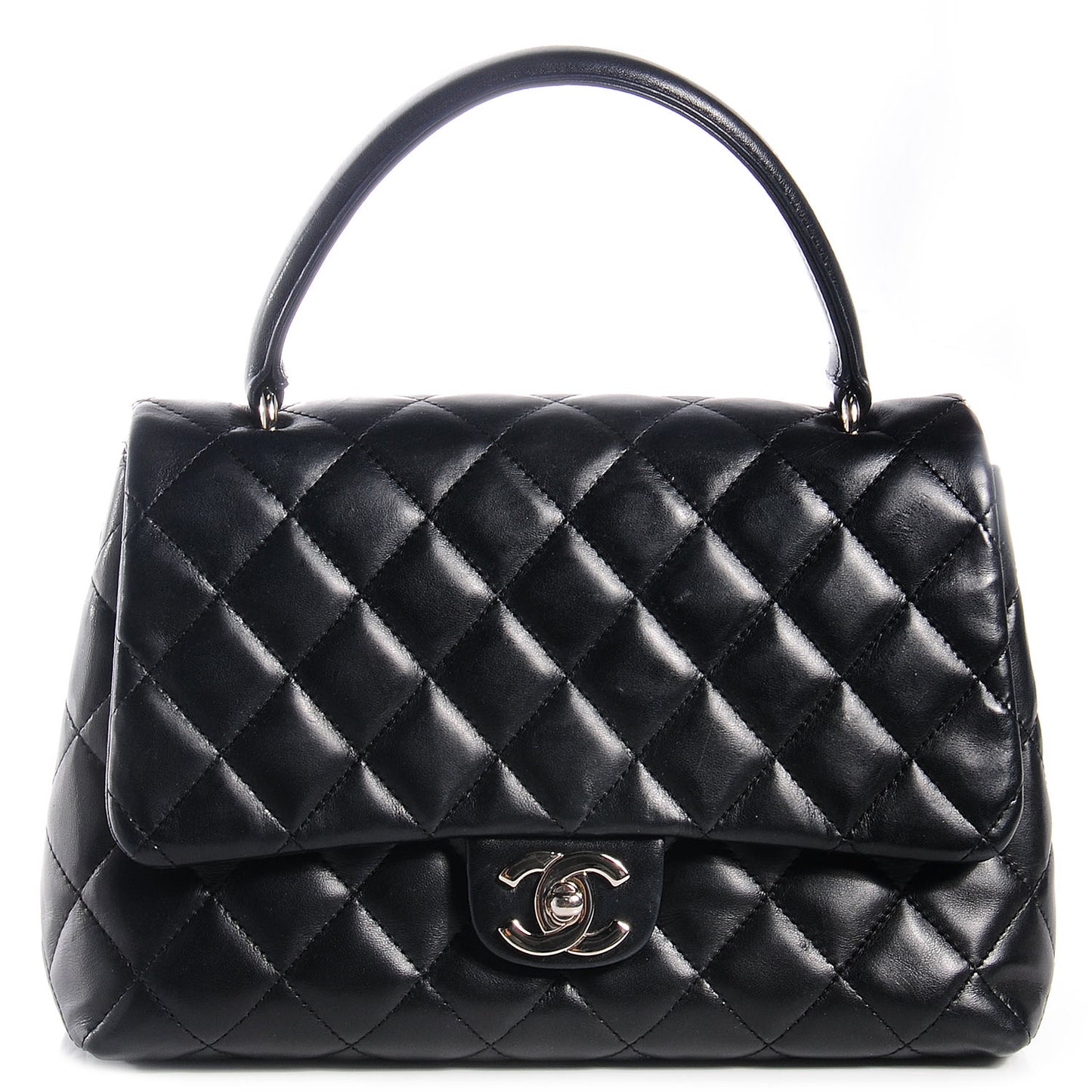 Lambskin Quilted Kelly Medium Flap Bag Black