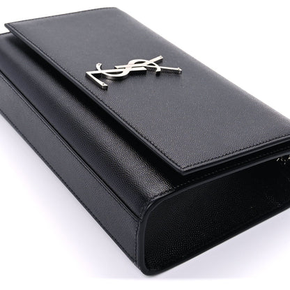 Saint Laurent Grain De Poudre Medium Classic Monogram Kate Satchel Black 7 of 7