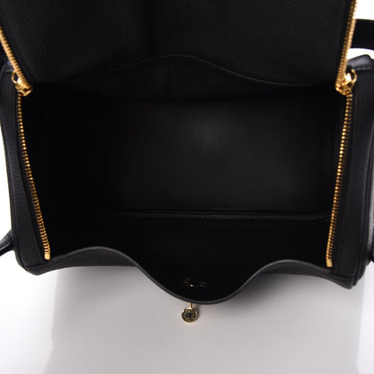 Hermes Taurillon Clemence Lindy 30 Black 5 of 8