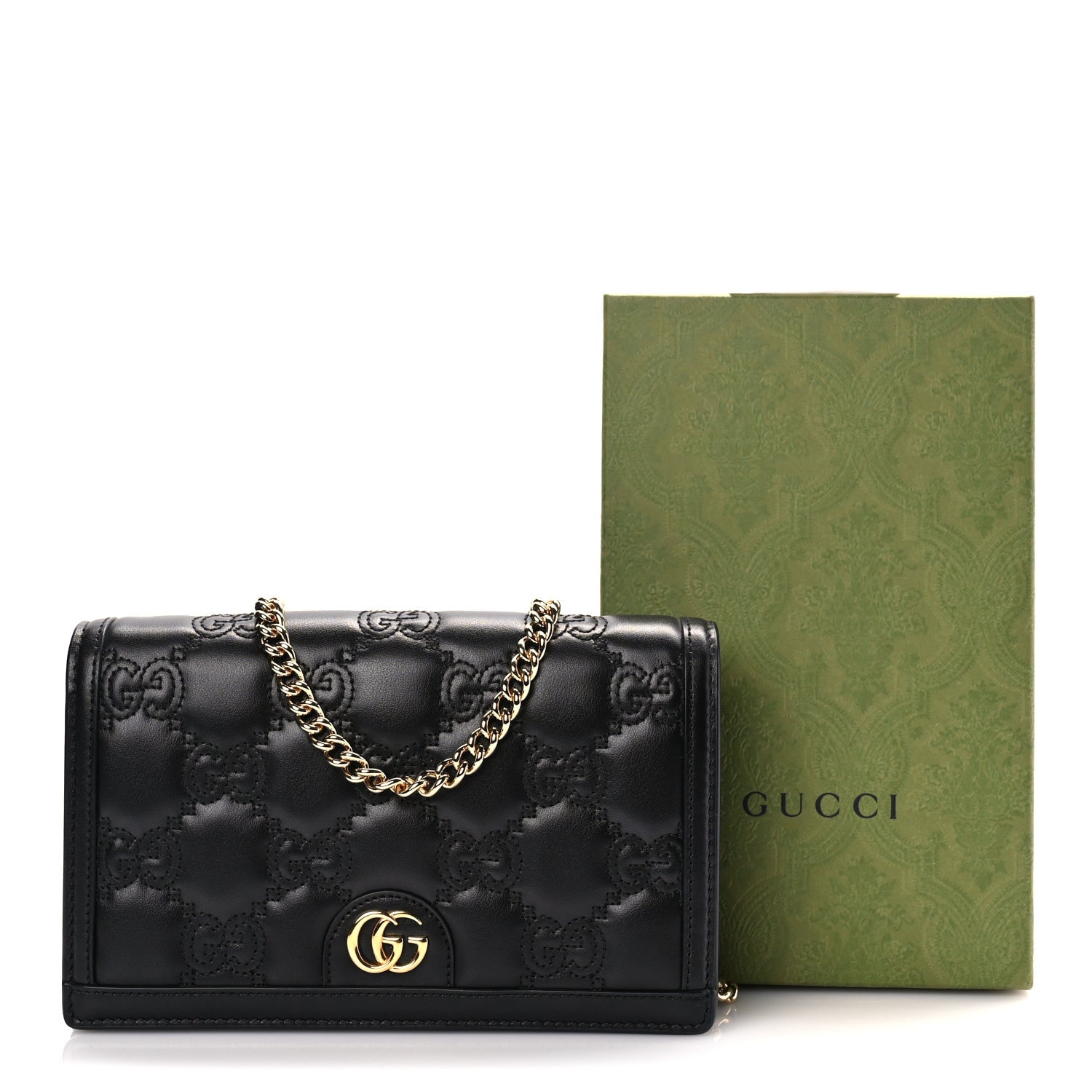Gucci Calfskin GG Matelasse Chain Wallet Black 9 of 9