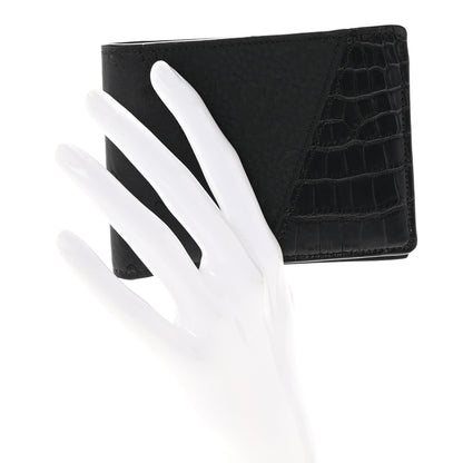 Louis Vuitton Crocodile Ostrich Taurillon Monogram Shadow Multiple Wallet Black 2 of 7