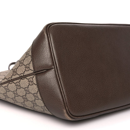 Gucci GG Supreme Monogram Textured Dollar Calfskin Web Large Ophidia Tote Beige Ebony New Acero 9 of 10