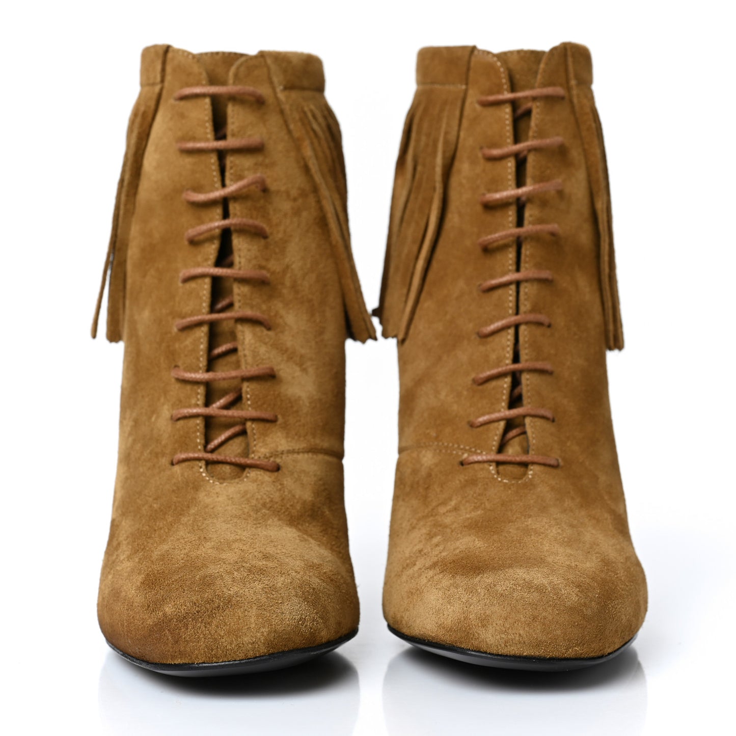 Suede Babies 90 Fringe Ankle Boots 38 Light Tan