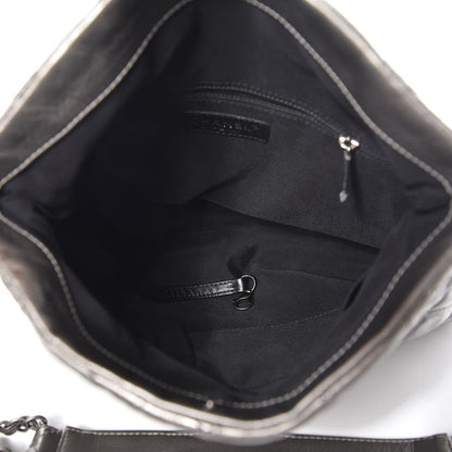 Chanel Metallic Calfskin Quilted Medium Chain Me Hobo Dark Silver 5 of 7