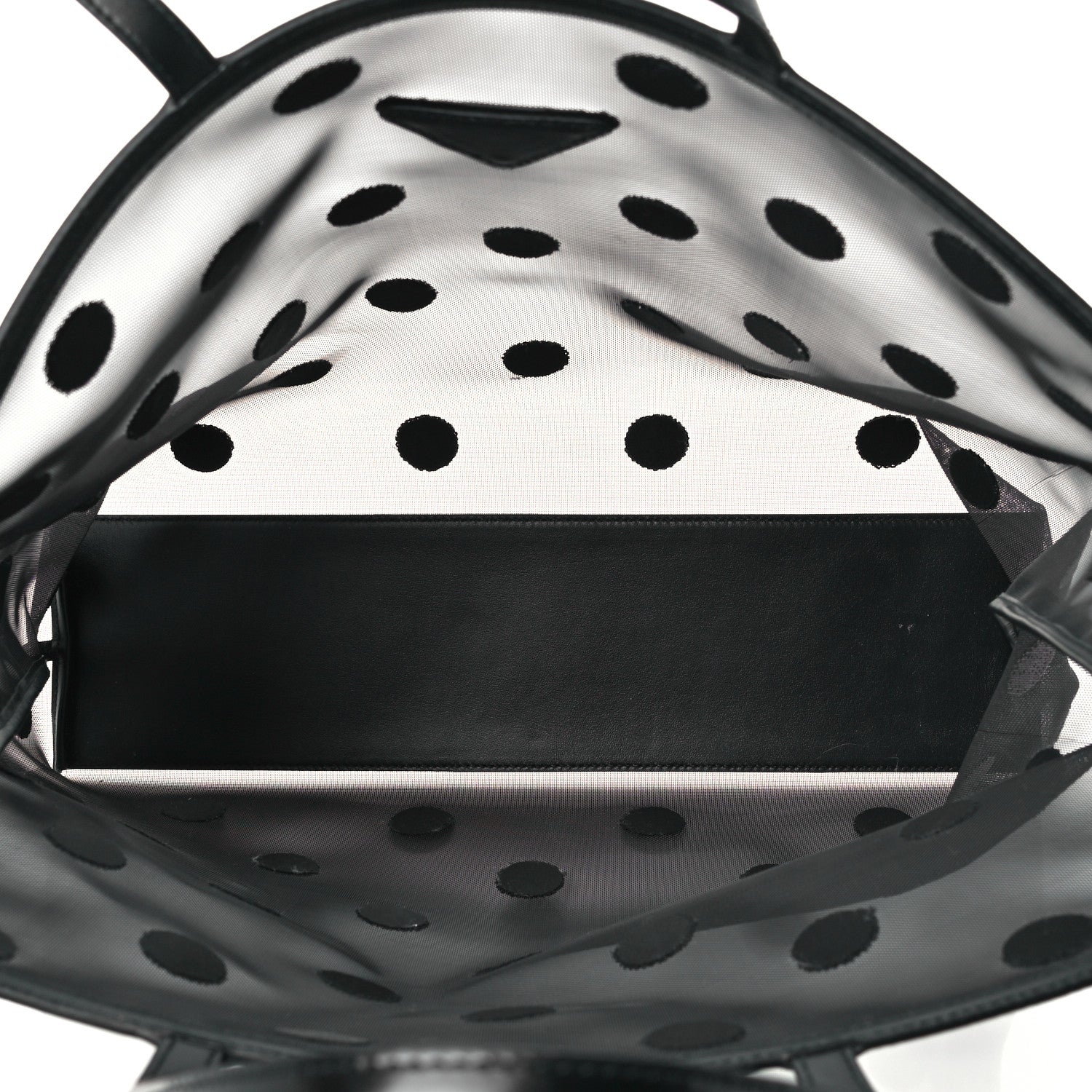 Prada Mesh Sequin Polka-Dot Tote Bag Black 5 of 12