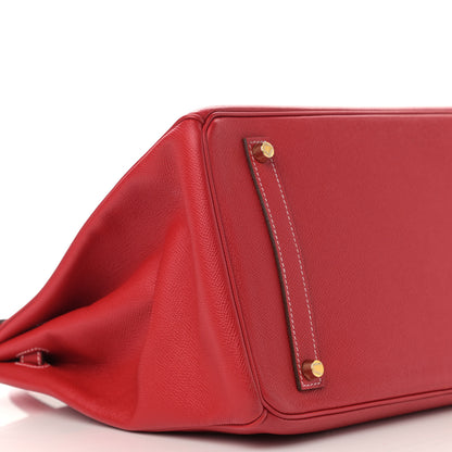 Hermes Epsom Candy Birkin 35 Rouge Casaque Bleu Thalassa 9 of 13