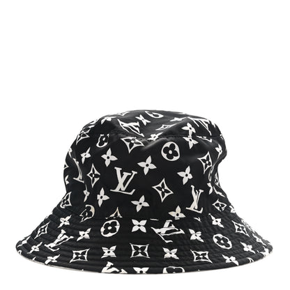 Louis Vuitton Nylon Monogram Reversible Bob Bucket Hat S Black White 5 of 9