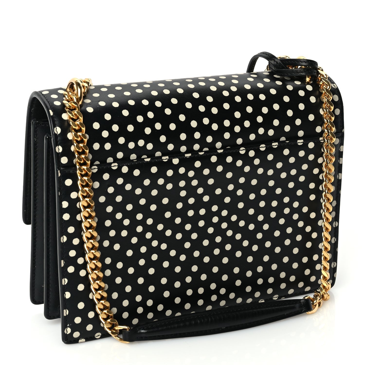 Saint Laurent Calfskin Polka Dot Medium Monogram Sunset Black Crema Soft 2 of 8