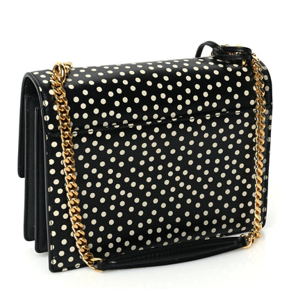 Saint Laurent Calfskin Polka Dot Medium Monogram Sunset Black Crema Soft 2 of 8