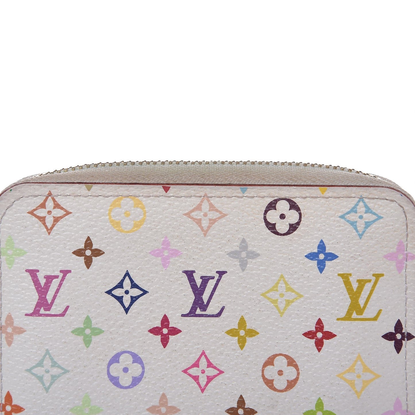 Monogram Multicolor Zippy Coin Purse Wallet White Litchi