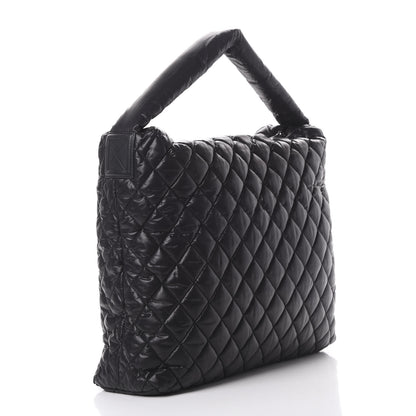 Chanel Nylon Quilted Coco Cocoon Hobo Black 2 of 10