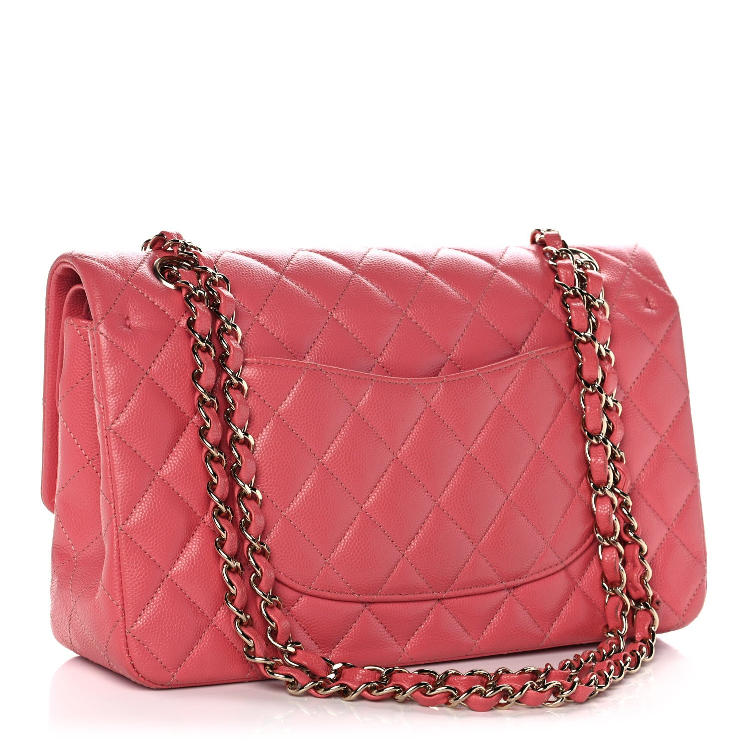 Chanel Caviar Quilted Medium Double Flap Pink 2 of 14
