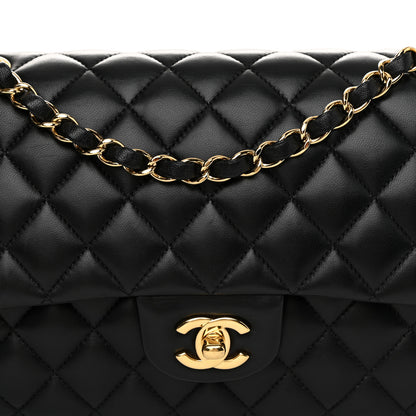 Chanel Lambskin Quilted Medium Double Flap Black 8 of 12