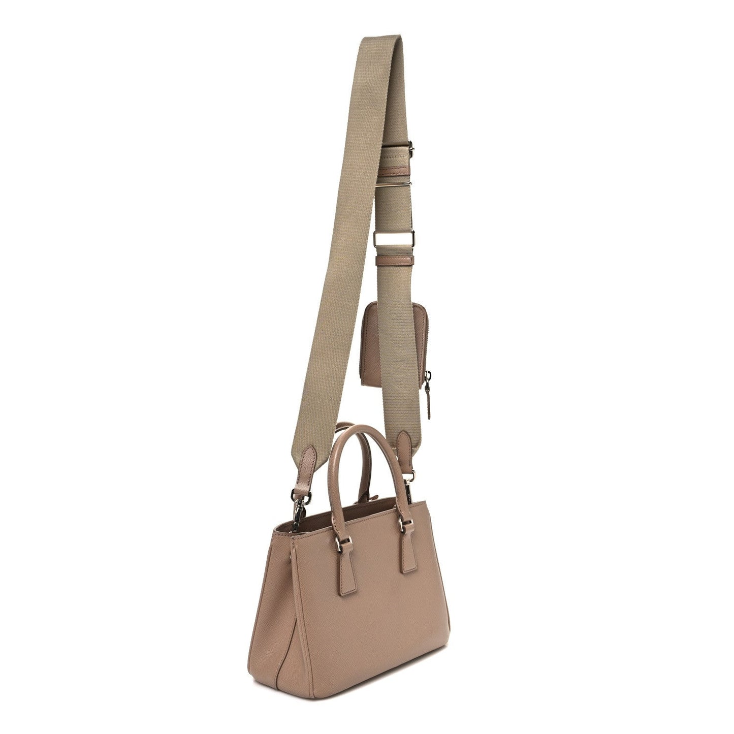 Saffiano Lux Micro Galleria Shoulder Bag Cammeo