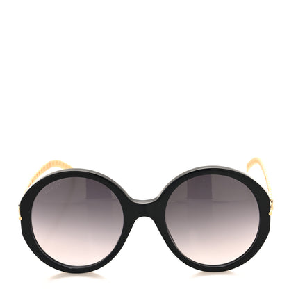 Gucci Acetate Detachable Charm Oversized Frame Round Sunglasses GG0726S Black 2 of 7