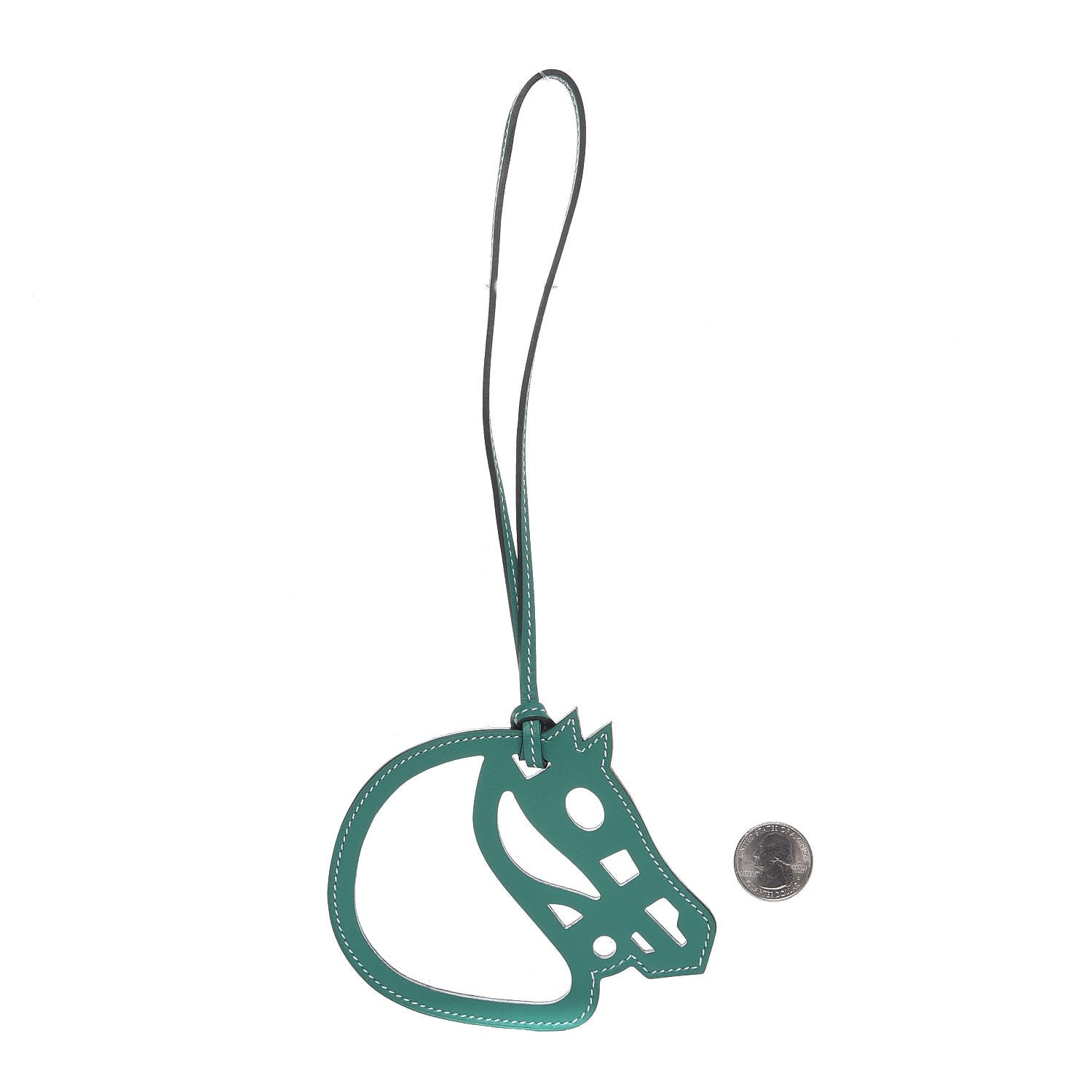 Hermes Swift Paddock Cheval Horse Bag Charm Vert Vertigo 2 of 4