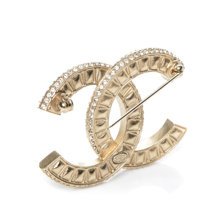 Chanel Baguette Crystal CC Brooch Light Gold 3 of 4
