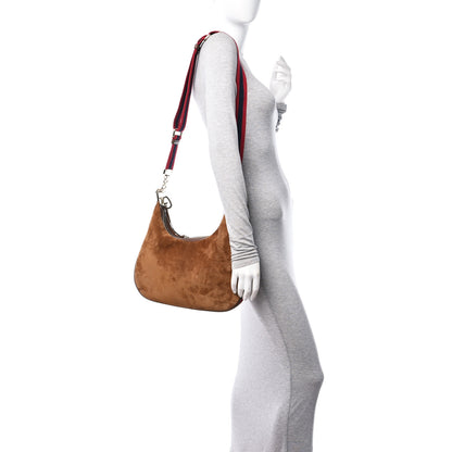 Gucci Suede Web Large Attache Shoulder Bag Brown 2 of 11