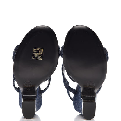 Chanel Denim Sandals 37 Dark Blue 9 of 10