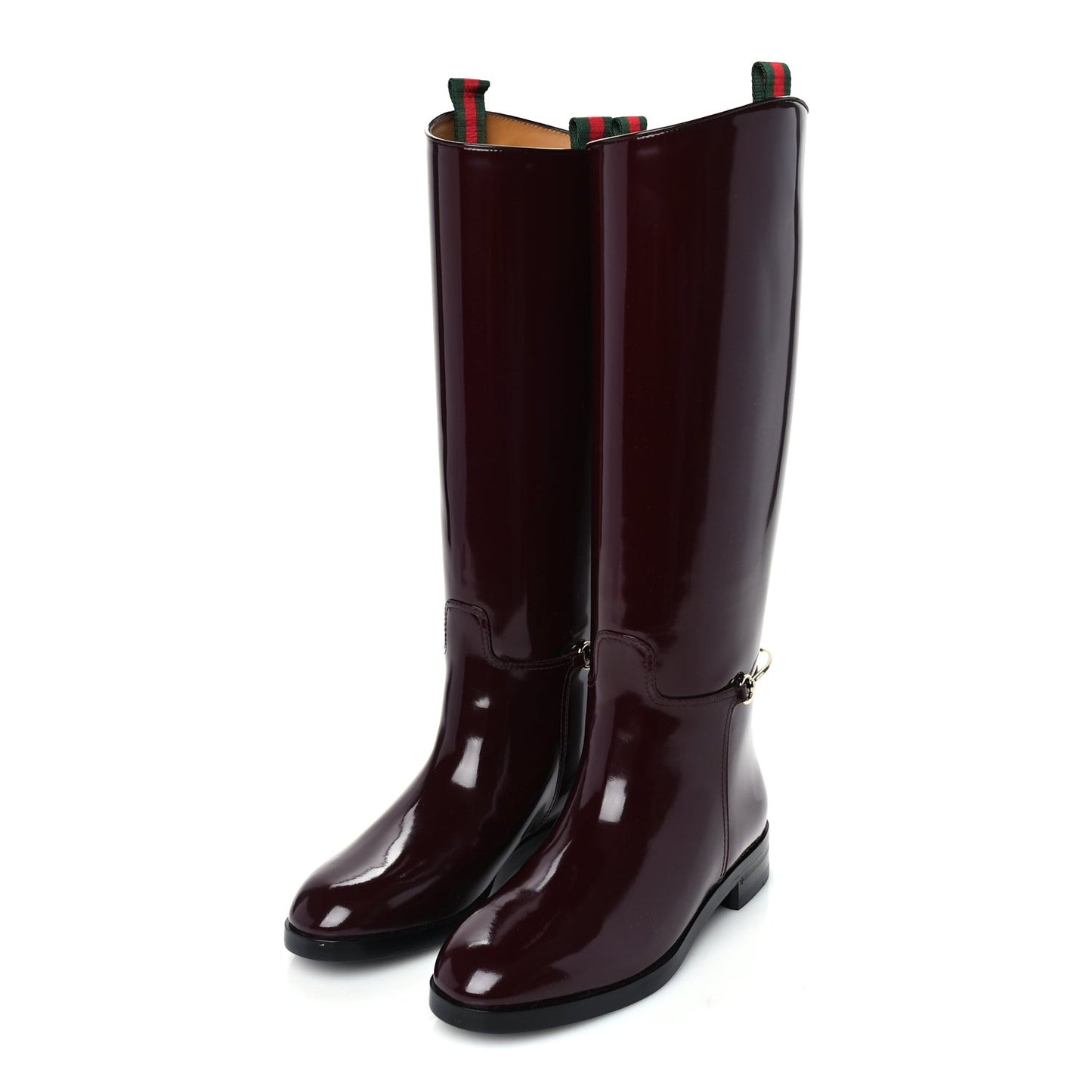 Brushed Calfskin Michelangelo Slim Horsebit Riding Boots 38  Lacquered Cherry