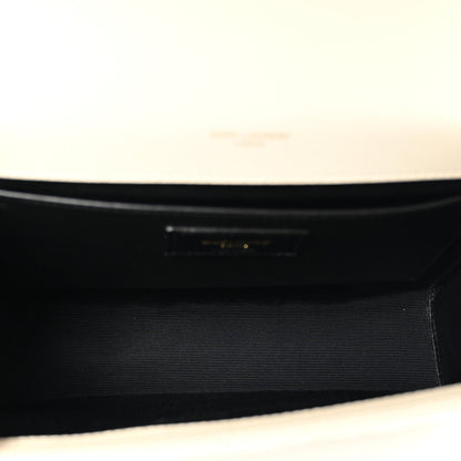 Saint Laurent Grain De Poudre Textured Mixed Matelasse Medium Triquilt Monogram Satchel Crema Soft 5 of 7