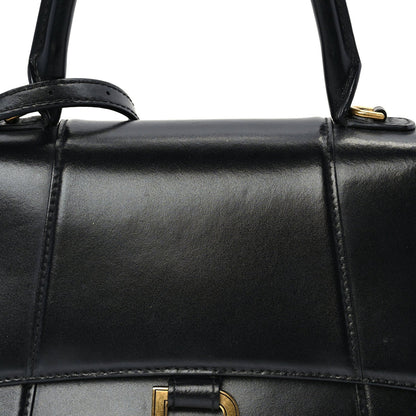 Balenciaga Shiny Box Calfskin Small Hourglass Top Handle Bag  Black 6 of 8