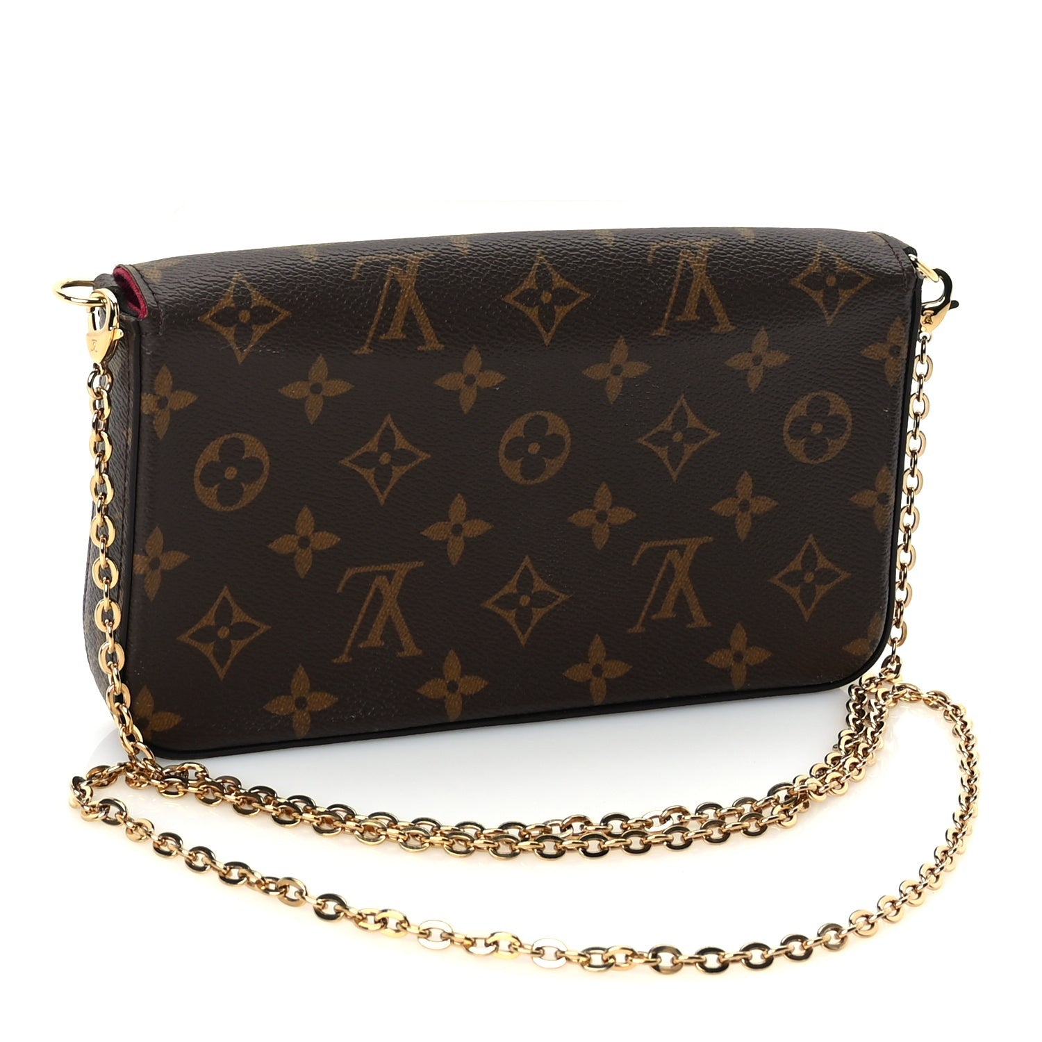 Louis Vuitton Monogram Pochette Felicie Chain Wallet  Fuchsia 3 of 9