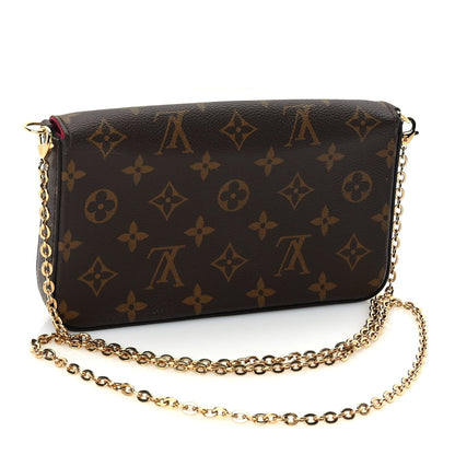 Louis Vuitton Monogram Pochette Felicie Chain Wallet  Fuchsia 3 of 9