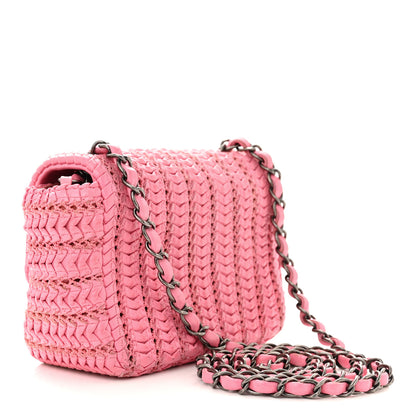 Chanel Lambskin Crochet Embroidered Mini Flap Pink 2 of 10