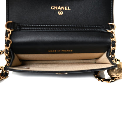 Chanel Lambskin Quilted Pearl Crush Clutch With Chain Black 4 of 7