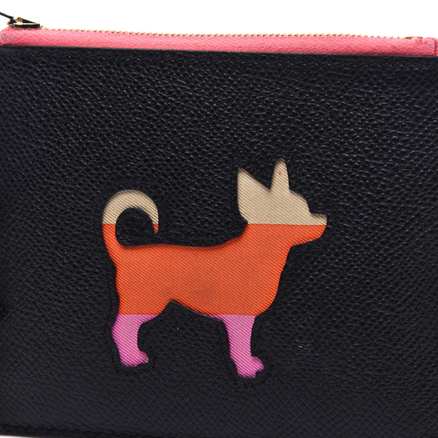 Hermes Epsom Swift Petit H Dog Flat Case Black Multicolor 11 of 11