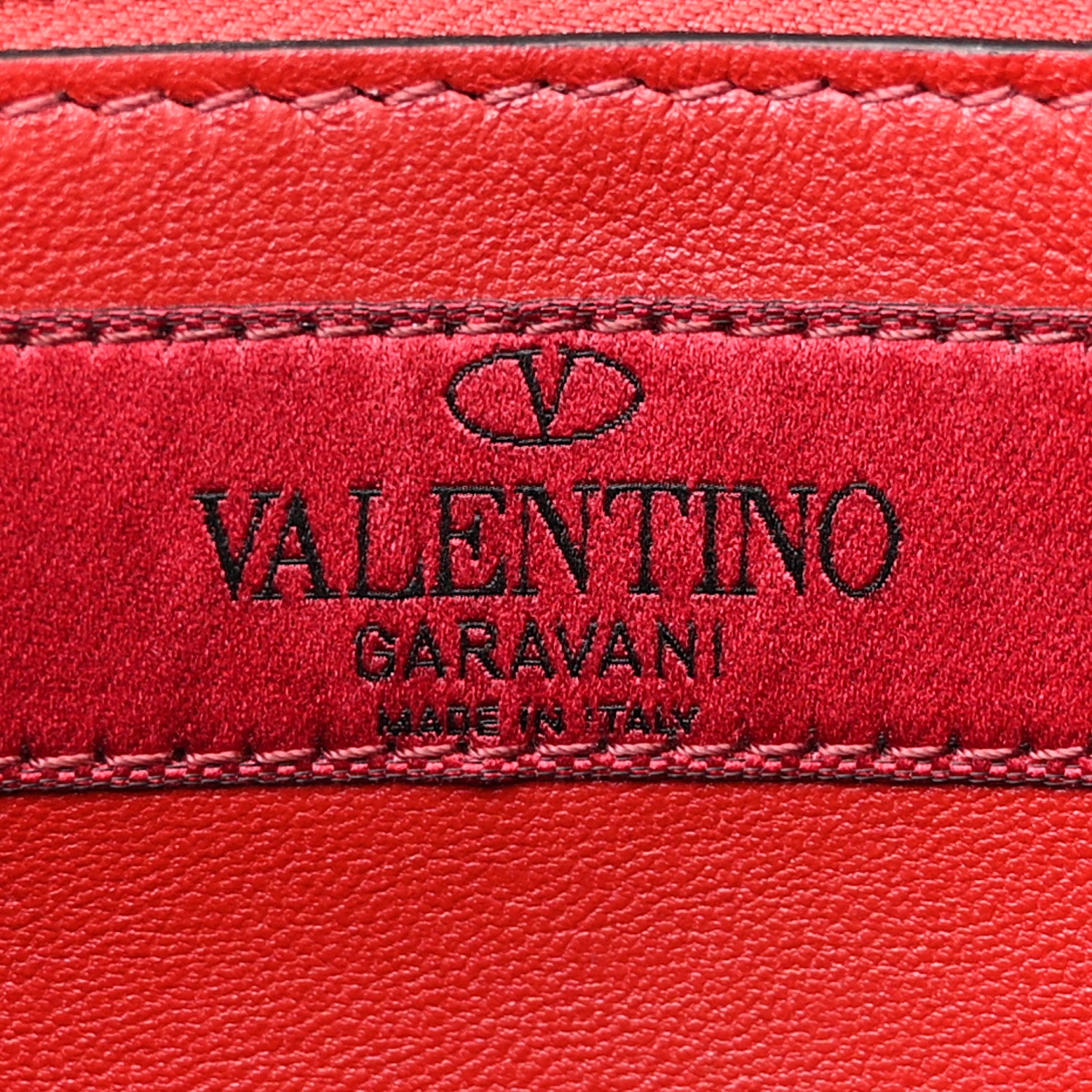 Valentino Garavani Nappa Rockstud Spike Flower Wallet on Chain Black Ivory 6 of 11