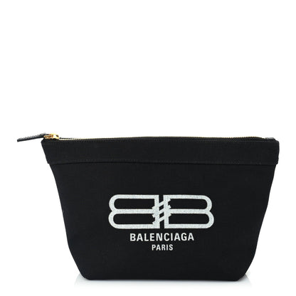 Balenciaga Canvas BB Monogram Medium Jumbo Pouch  Black 1 of 8