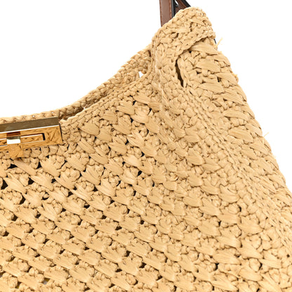Fendi Raffia Effect Woven Large Fendi Way Tote Beige 6 of 8