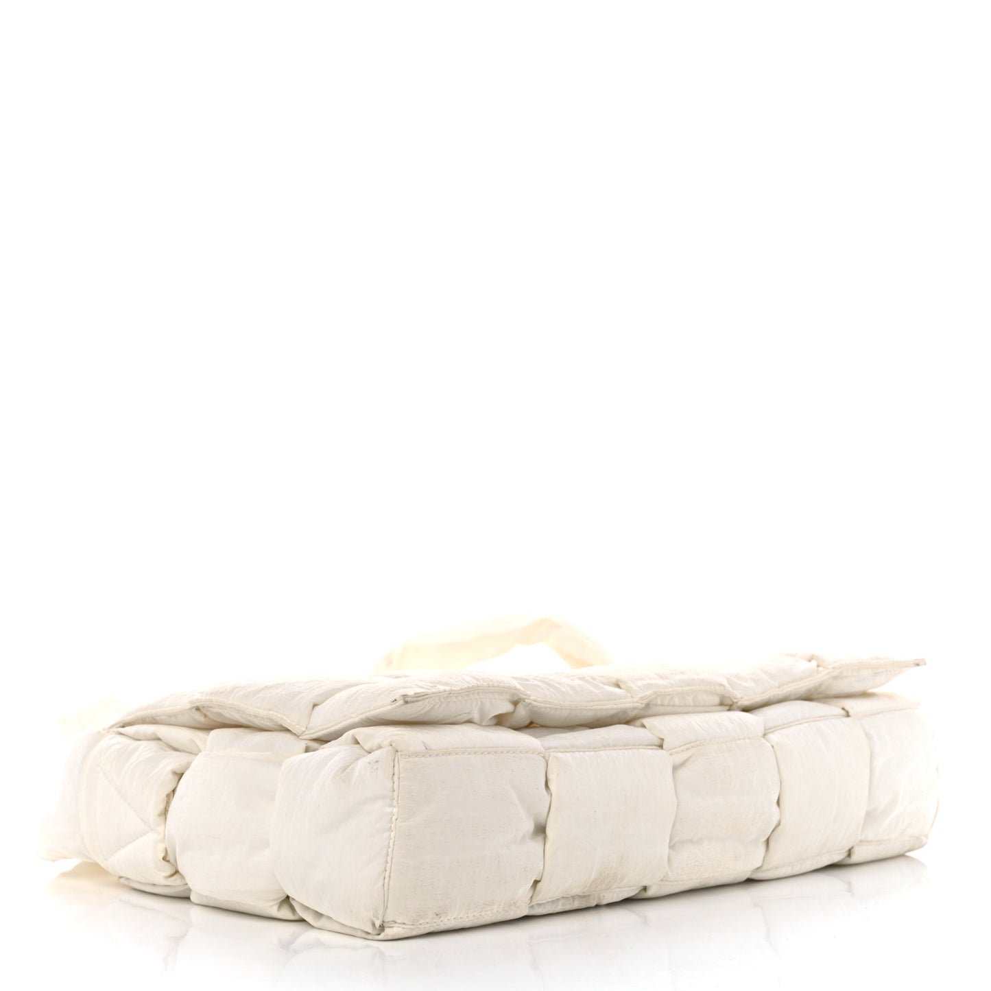 Nylon Intrecciato Padded Tech Maxi Cassette Bag White