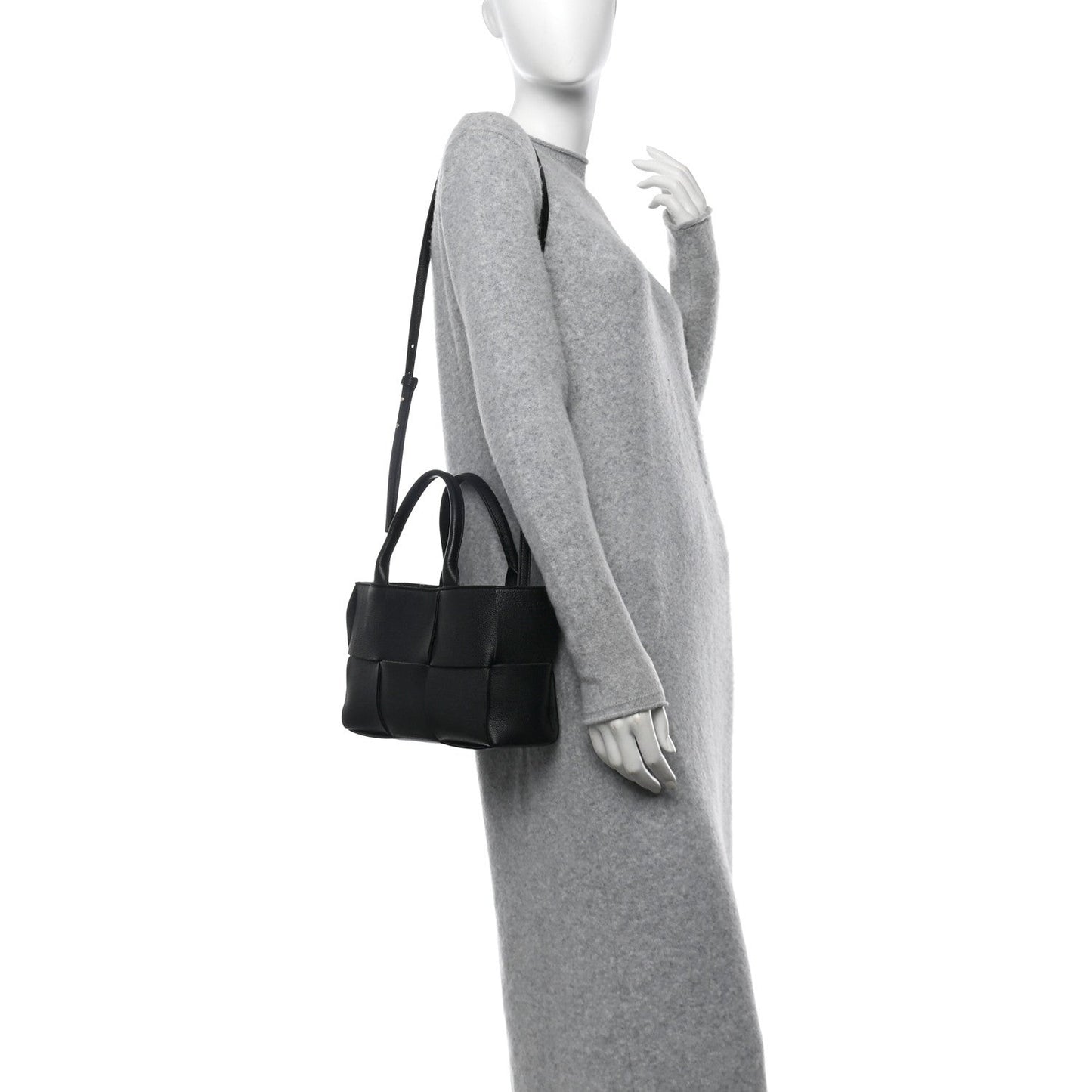 Nappa Maxi Intrecciato Mini Arco Tote Black