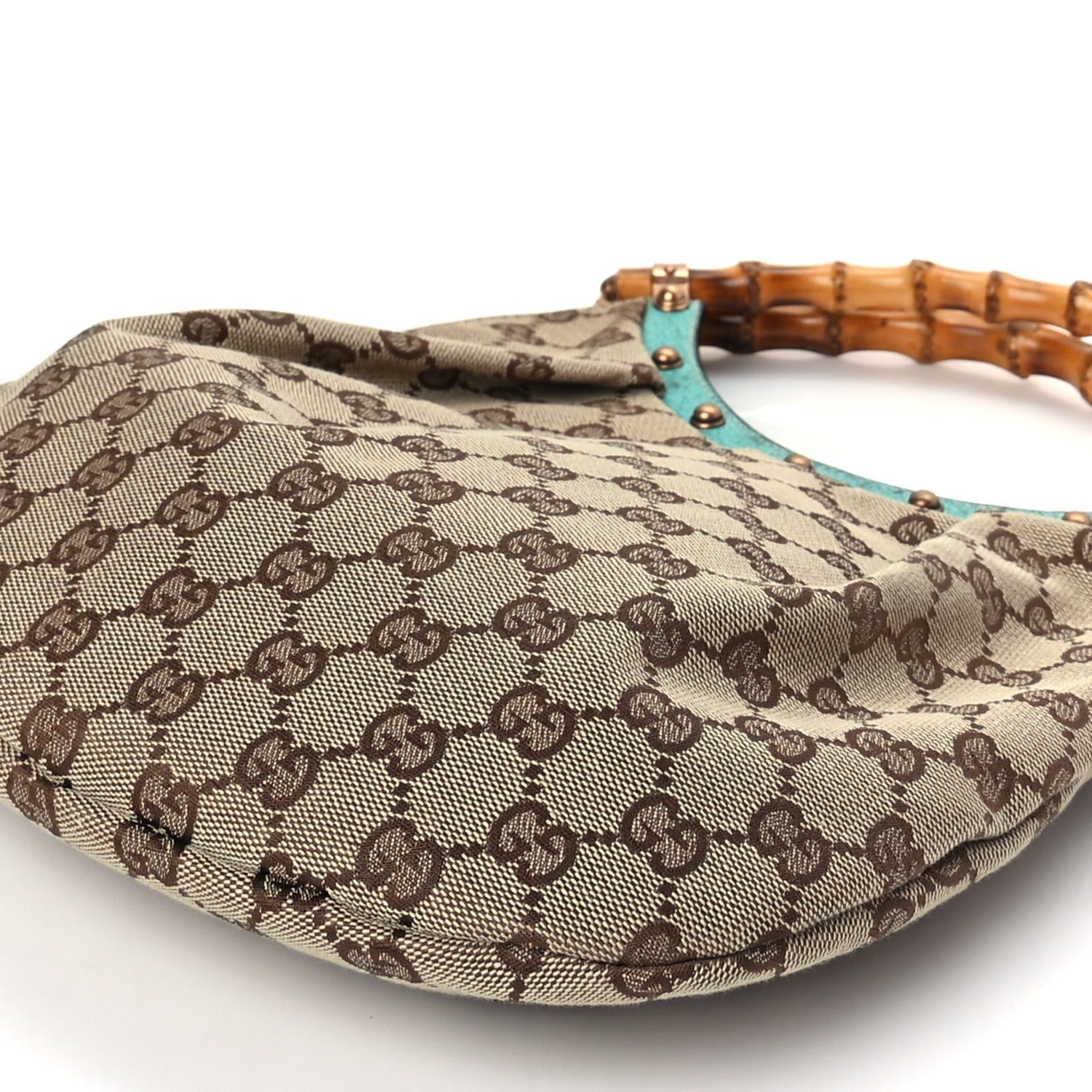 Gucci Monogram Small Bamboo Handbag Turquoise 8 of 8