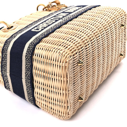 Christian Dior Wicker Oblique Medium Lady Dior Bag Blue Multicolor 7 of 8