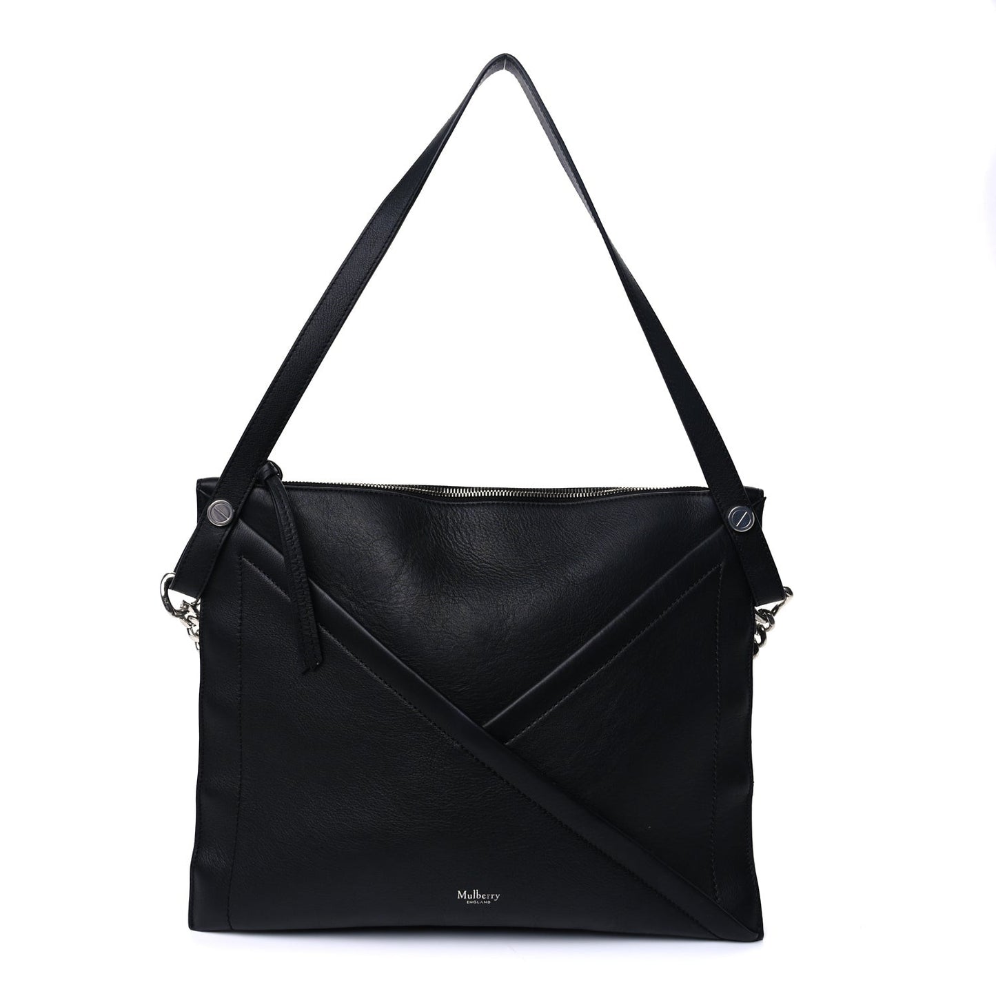 Calfskin M Zipped Bag  Black