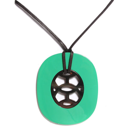 Hermes Buffalo Horn Lacquer Lift Necklace GM Bambou 1 of 5