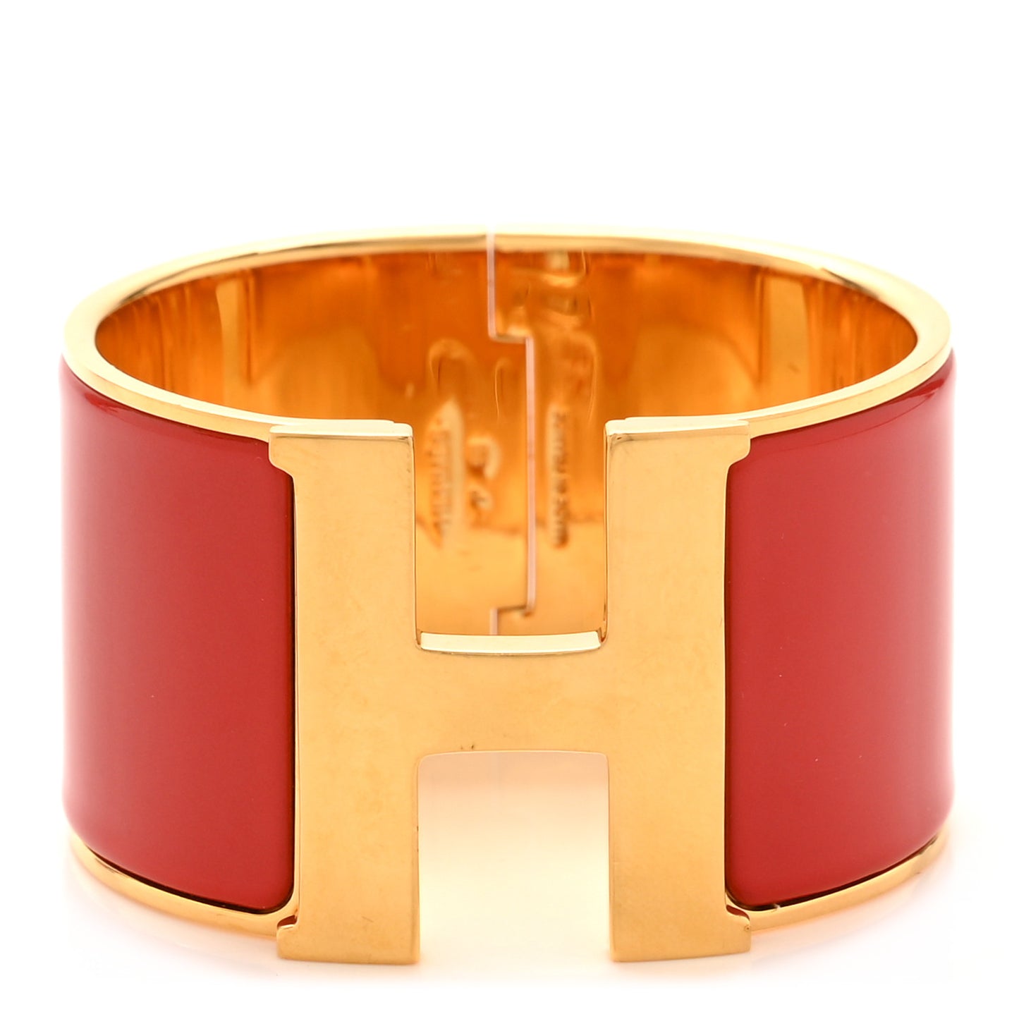 Enamel Extra Wide Clic Clac H Bracelet GM Red
