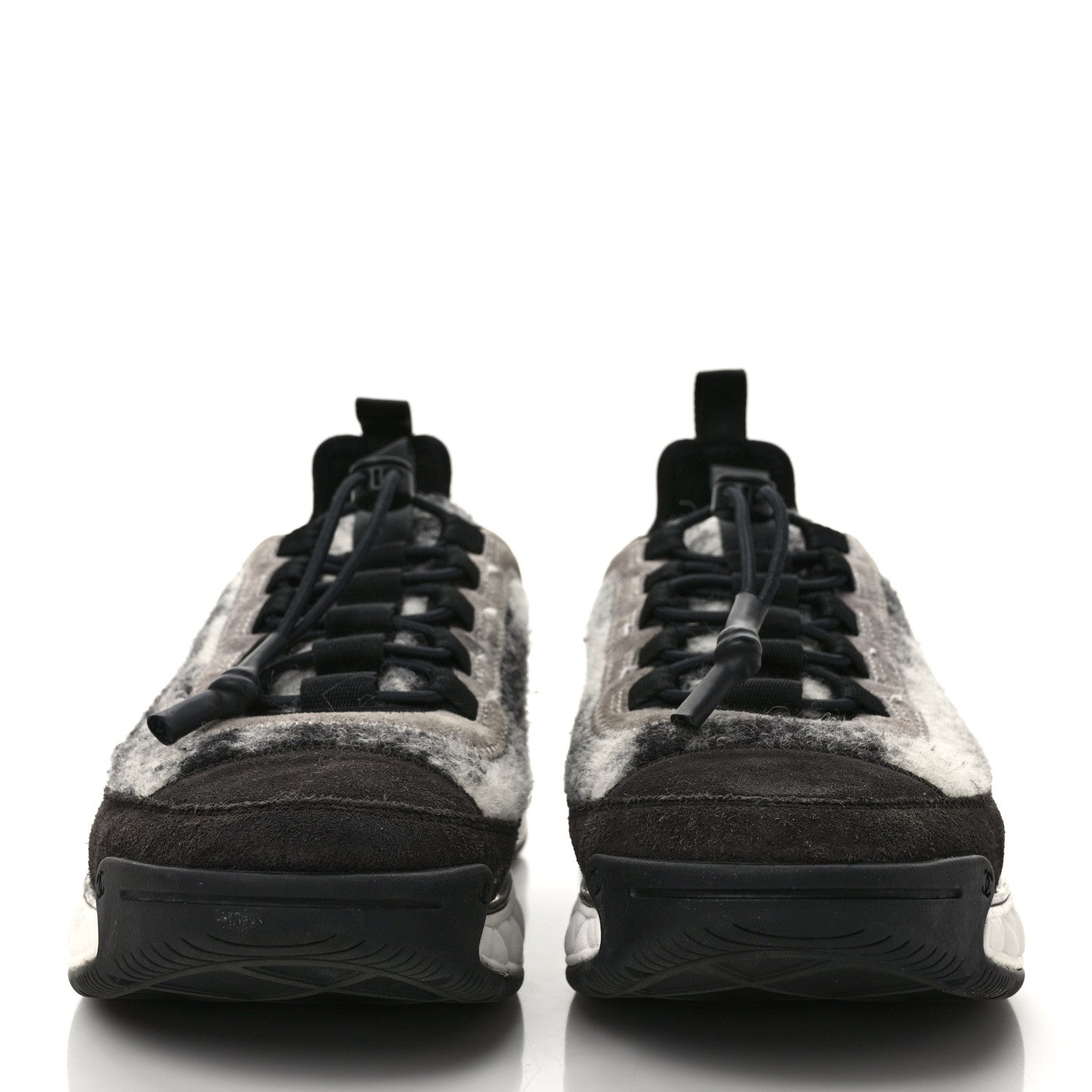 Chanel Fabric Suede Calfskin CC Sneakers 39.5 Gray 2 of 9