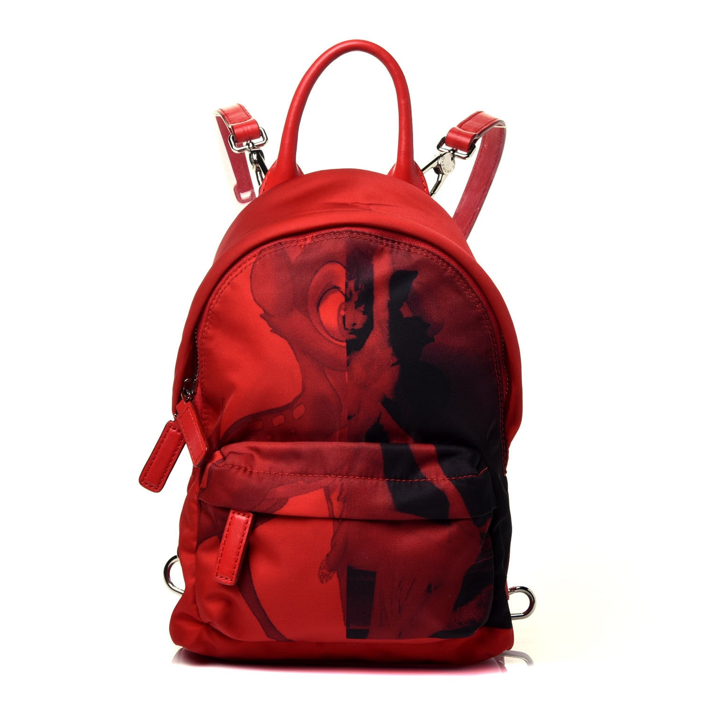 Nylon Bambi Print Nano Backpack Red