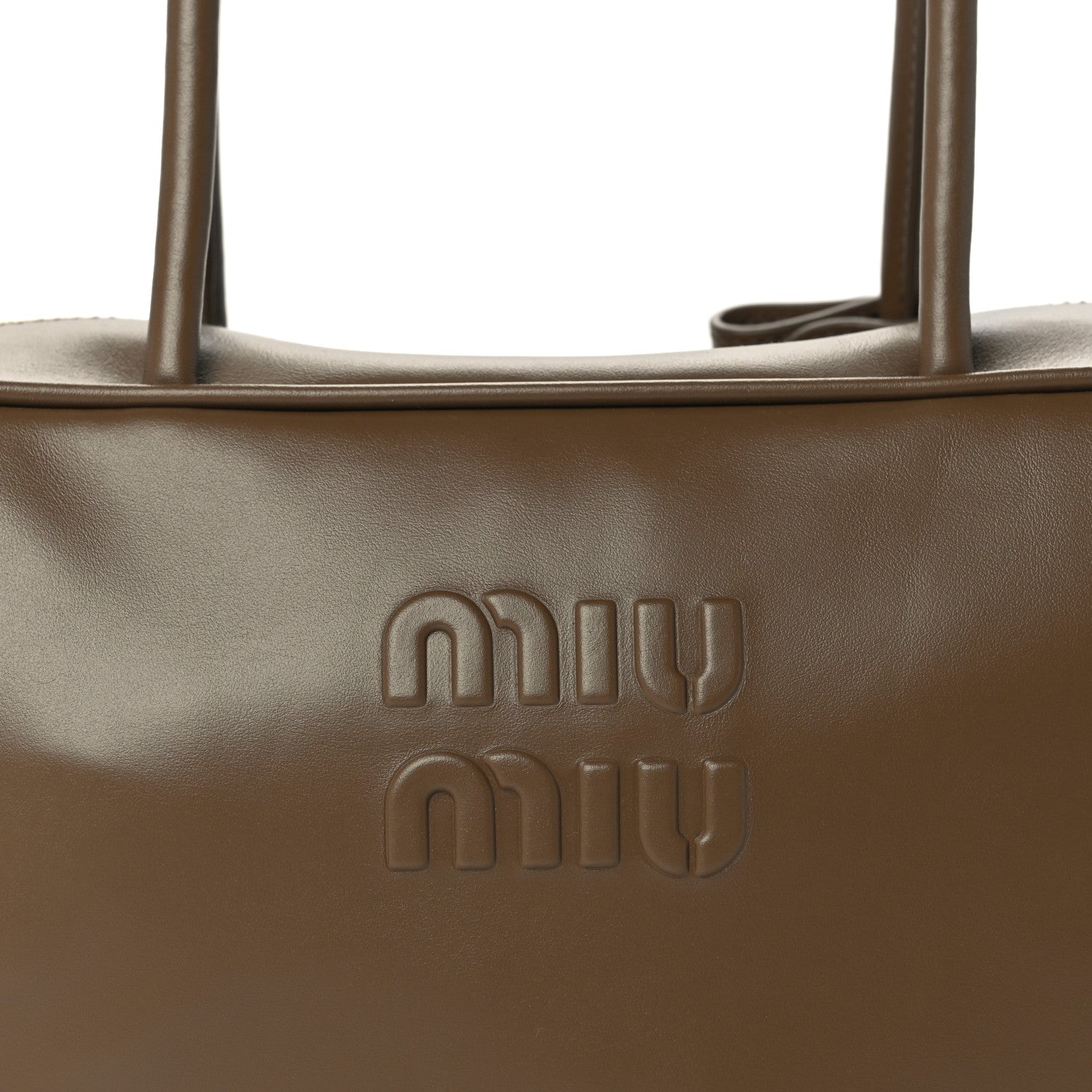 Miu Miu Soft Calf Softy Large Beau Top Handle Bag Tundra 6 of 8