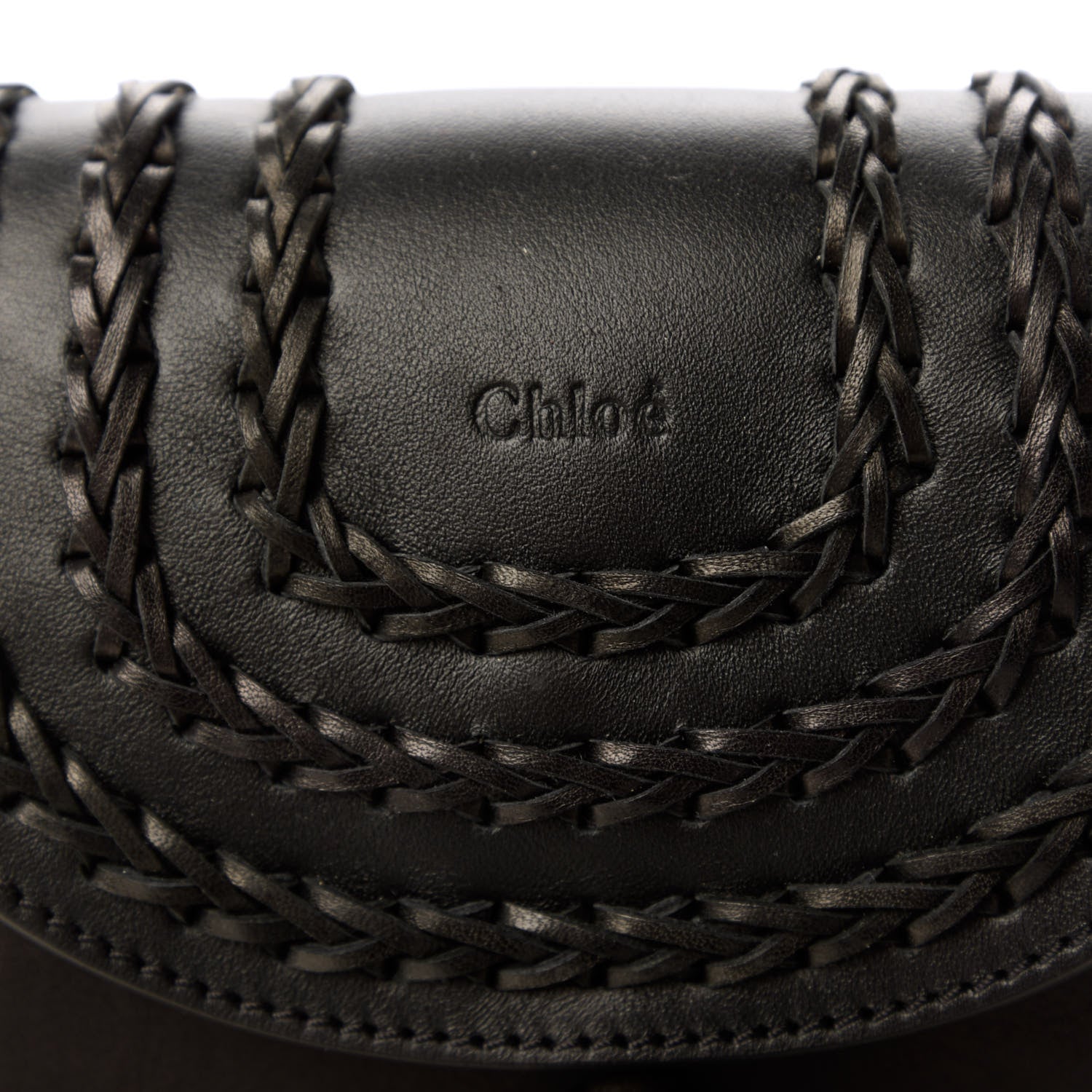 Chloe Calfskin Braided Mini Hudson Shoulder Bag Black 9 of 9