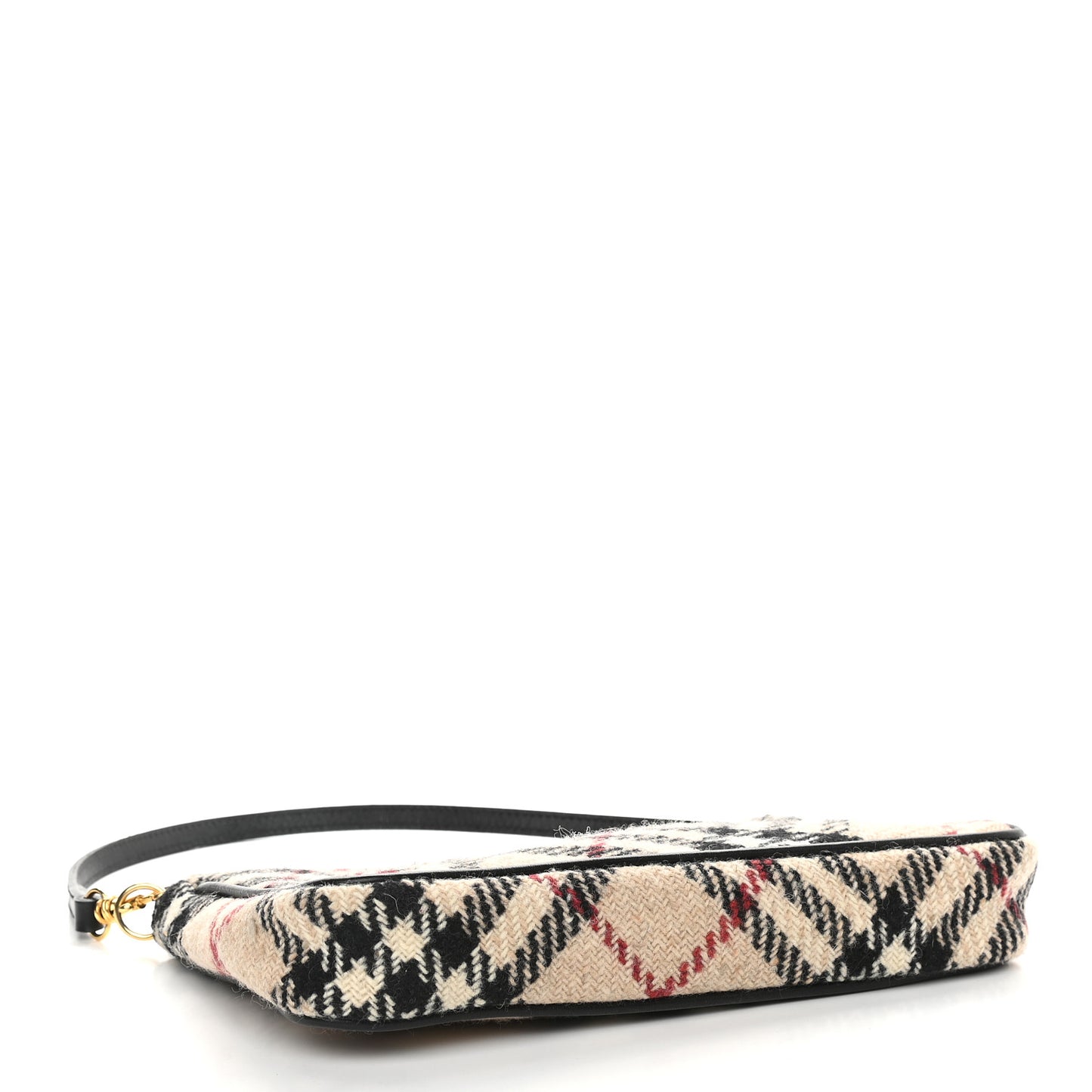 Wool Check Pochette Beige