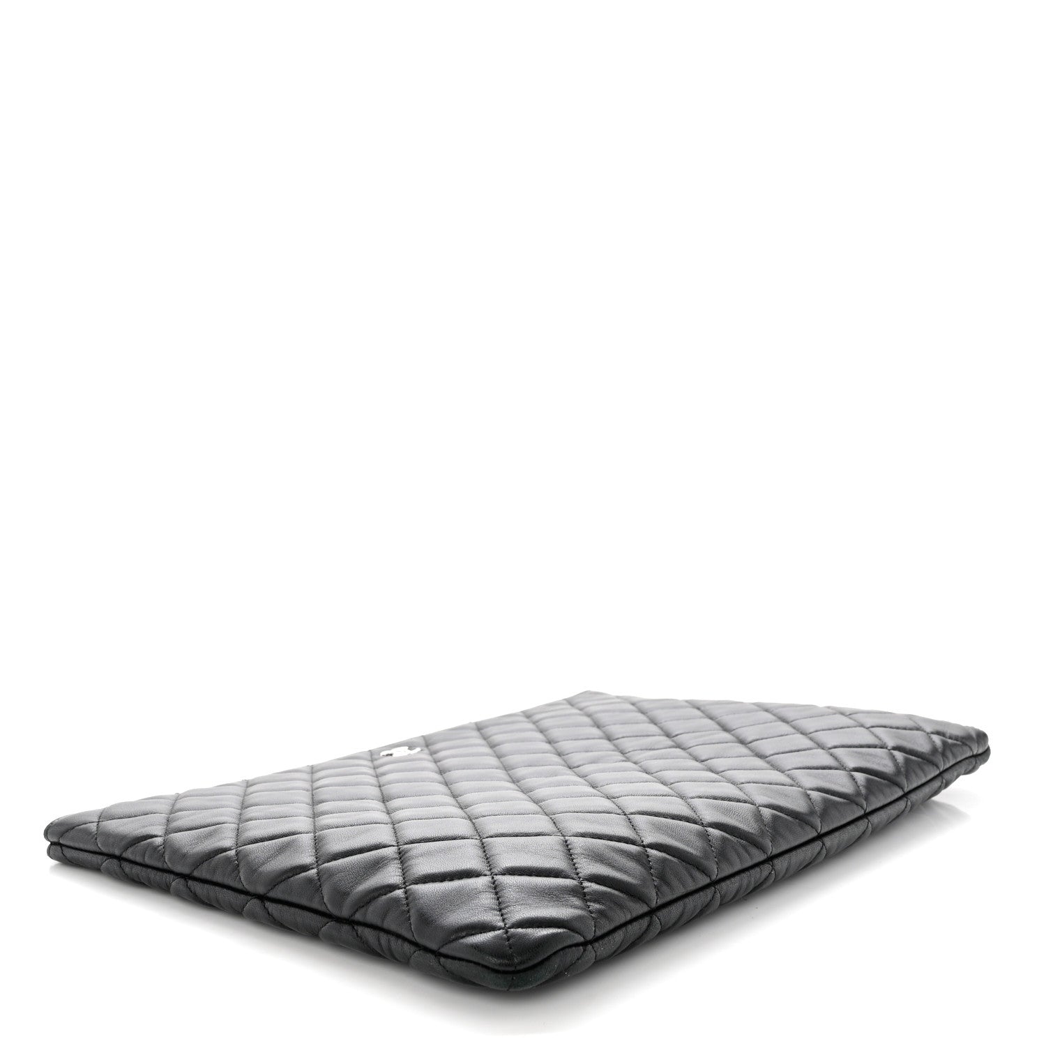 Chanel Lambskin Quilted Large Cosmetic Case Black 4 of 8