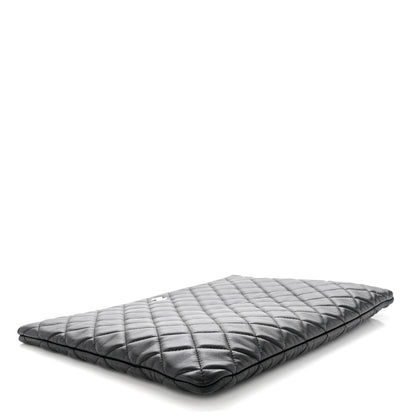 Chanel Lambskin Quilted Large Cosmetic Case Black 4 of 8
