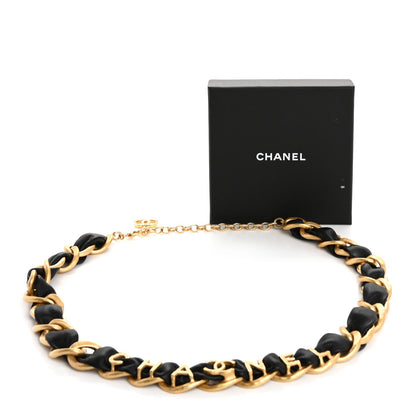 Chanel Calfskin Woven 90s Icon CC Belt 65 Black 5 of 5
